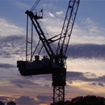 Evening shot of Tower Crane